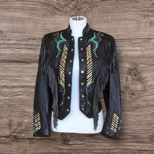 Vintage Rengade by Ren Ellis Western Fringe Leather Jacket